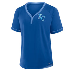 Kansas City Royals Fanatics Women's League Diva Star Raglan V-Neck T-Shirt Sale