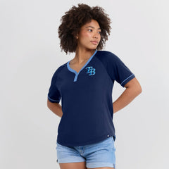Tampa Bay Rays Fanatics Women's League Diva Star Raglan V-Neck T-Shirt for sale