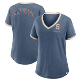 San Diego Padres Fanatics Women's Binge Worthy Stadium Slub V-Neck T-Shirt Near Me