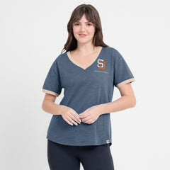San Diego Padres Fanatics Women's Binge Worthy Stadium Slub V-Neck T-Shirt Near Me