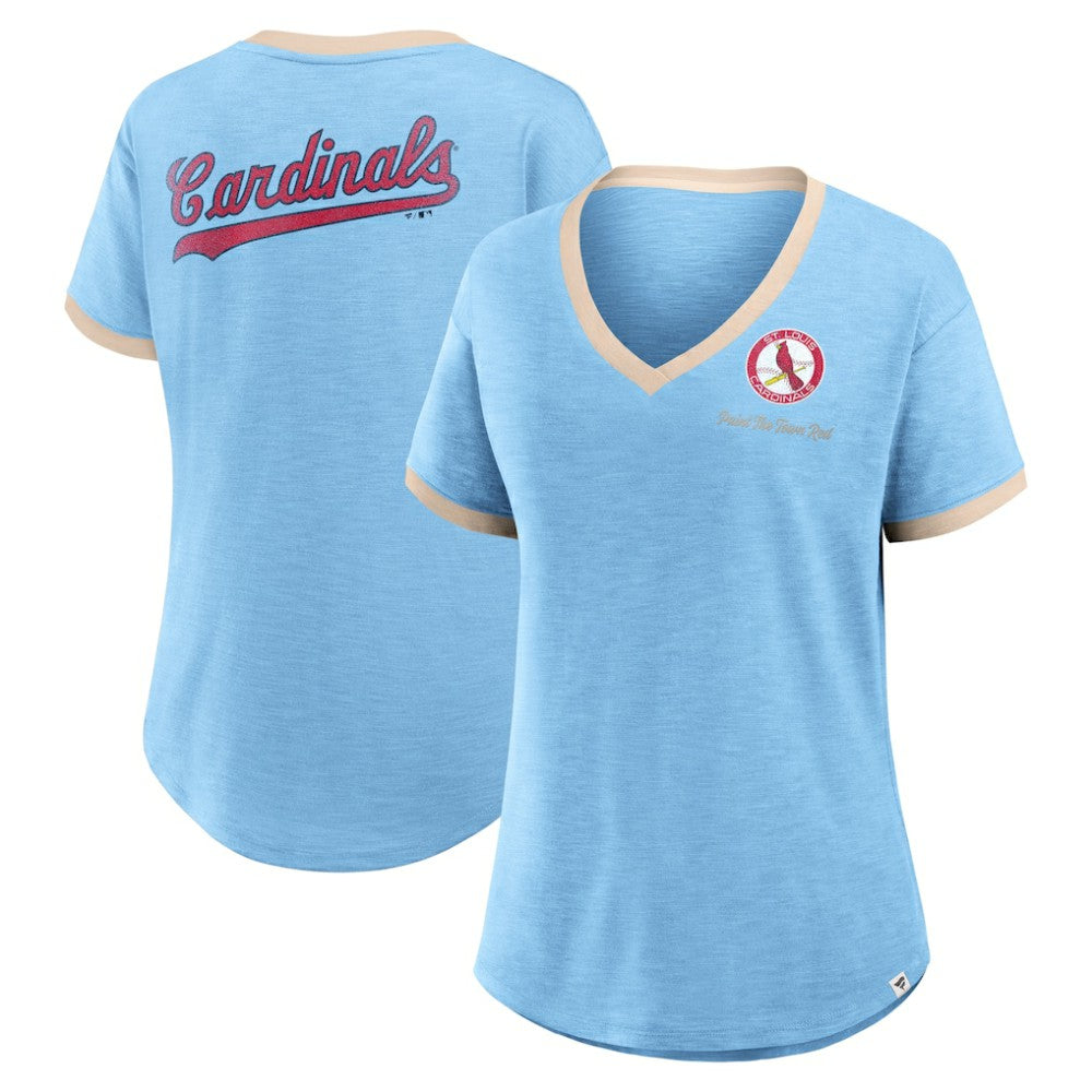 St. Louis Cardinals Fanatics Women's Binge Worthy Stadium Slub V-Neck T-Shirt for sale