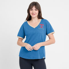 Texas Rangers Fanatics Women's Binge Worthy Stadium Slub V-Neck T-Shirt Outlet