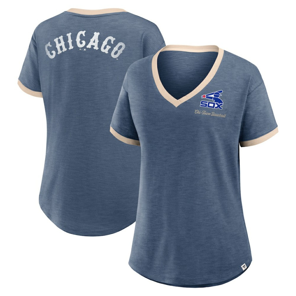 Chicago White Sox Fanatics Women's Binge Worthy Stadium Slub V-Neck T-Shirt Near Me