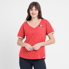 Cincinnati Reds Fanatics Women's Binge Worthy Stadium Slub V-Neck T-Shirt for sale