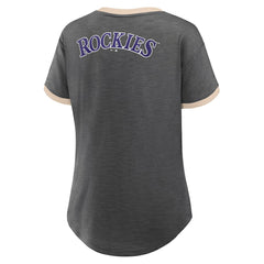 Colorado Rockies Fanatics Women's Binge Worthy Stadium Slub V-Neck T-Shirt Discount