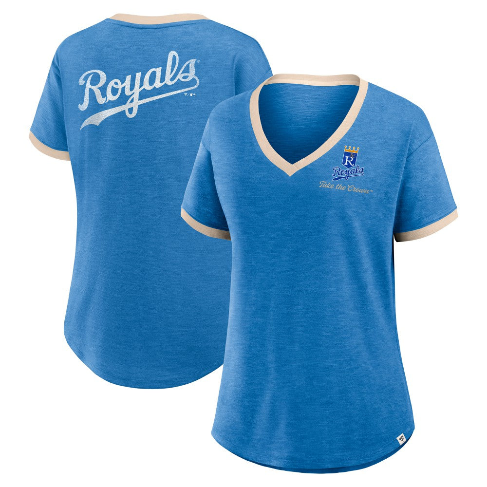 Kansas City Royals Fanatics Women's Binge Worthy Stadium Slub V-Neck T-Shirt Online
