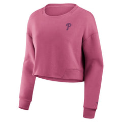 Philadelphia Phillies Fanatics Women's Studio Cropped Pullover Sweatshirt Sale