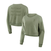 Boston Red Sox Fanatics Women's Studio Cropped Pullover Sweatshirt Online