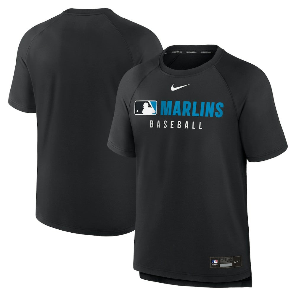 Miami Marlins Nike Authentic Collection Pregame Raglan Dri-FIT T-Shirt Online