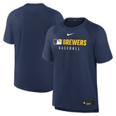 Milwaukee Brewers Nike Authentic Collection Pregame Raglan Dri-FIT T-Shirt Online