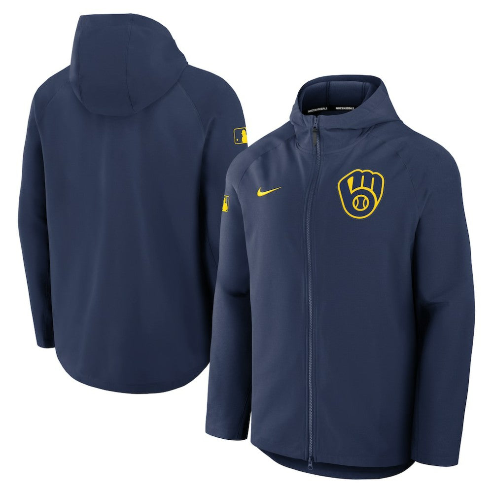 Milwaukee Brewers Nike Authentic Collection Raglan Performance Full-Zip Jacket for sale