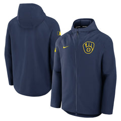 Milwaukee Brewers Nike Authentic Collection Raglan Performance Full-Zip Jacket for sale