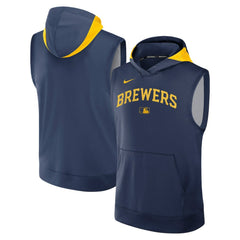 Milwaukee Brewers Nike Authentic Collection Dri-FIT Sleeveless Hoodie for sale