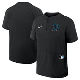 Miami Marlins Nike Authentic Collection Raglan Short Sleeve Windshirt Online