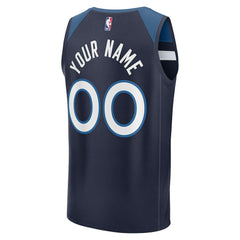 Fanatics Minnesota Timberwolves Fastbreak Custom Jersey Icon Edition Navy