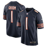 Number 1 Groom Chicago Bears Game Jersey - Navy - Nike