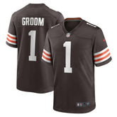 Number 1 Groom Cleveland Browns Game Jersey - Brown - Nike