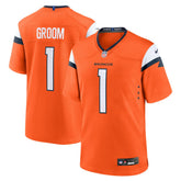 Number 1 Groom Denver Broncos Game Jersey - Orange - Nike