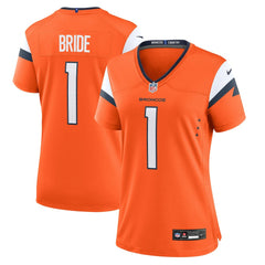 Number 1 Bride Denver Broncos Women's Game Jersey - Orange - Nike
