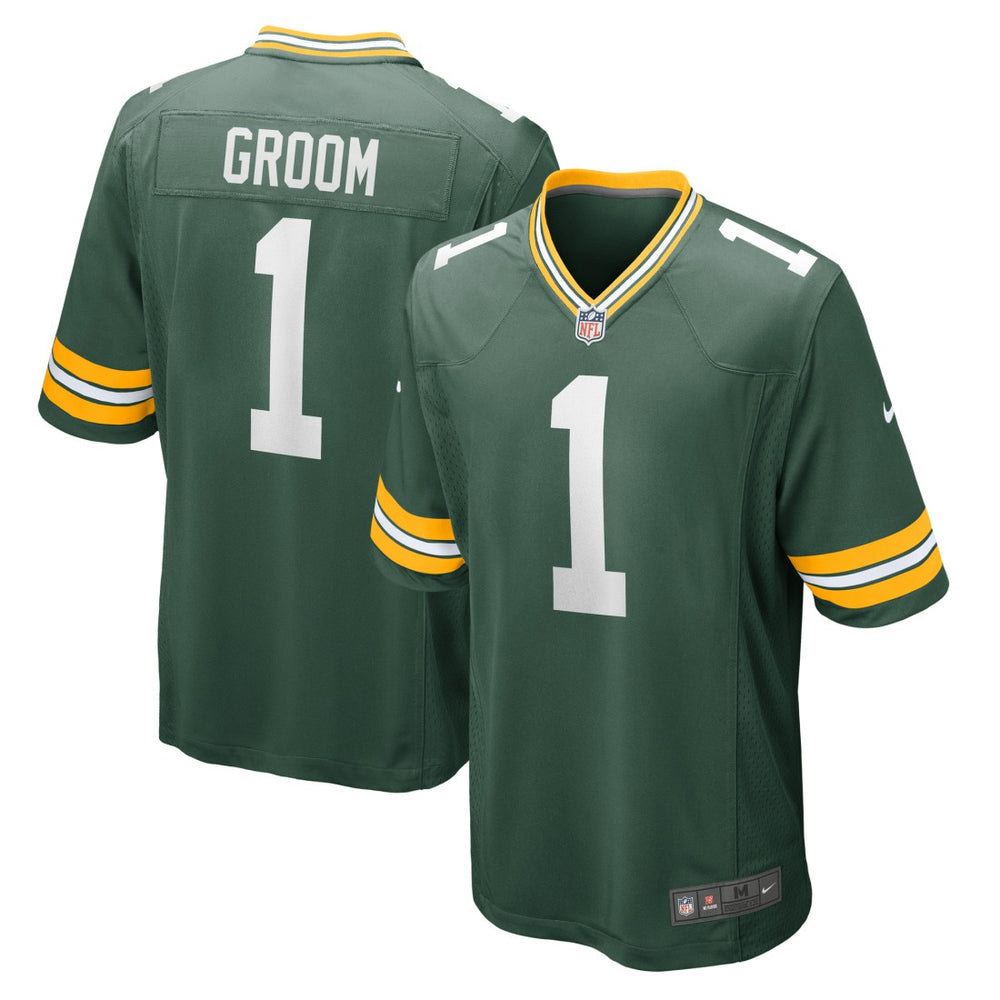 Number 1 Groom Green Bay Packers Game Jersey - Green - Nike