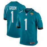 Number 1 Groom Jacksonville Jaguars Game Jersey - Teal - Nike