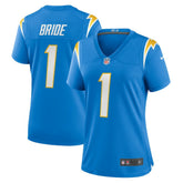 Number 1 Bride Los Angeles Chargers Women's Game Jersey - Powder Blue - Nike