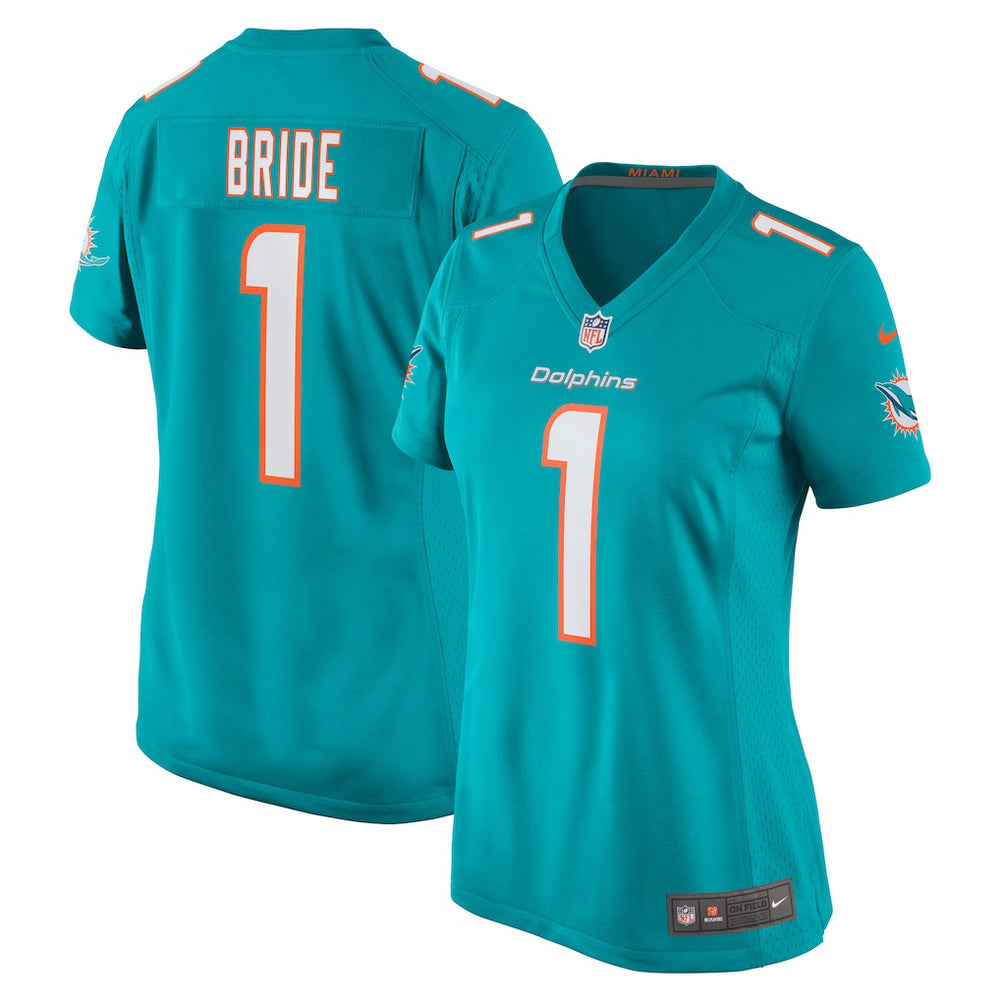 Number 1 Bride Miami Dolphins Women's Game Jersey - Aqua - Nike