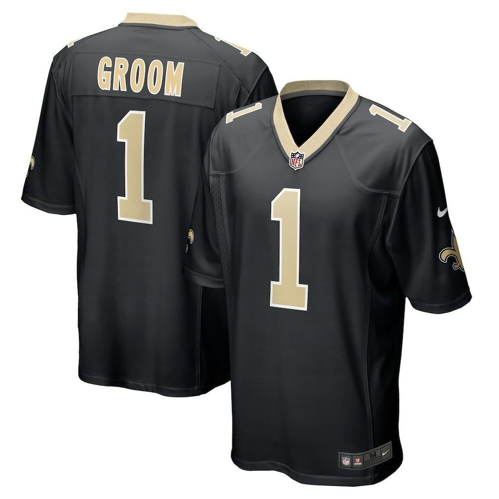 Number 1 Groom New Orleans Saints Game Jersey - Black - Nike