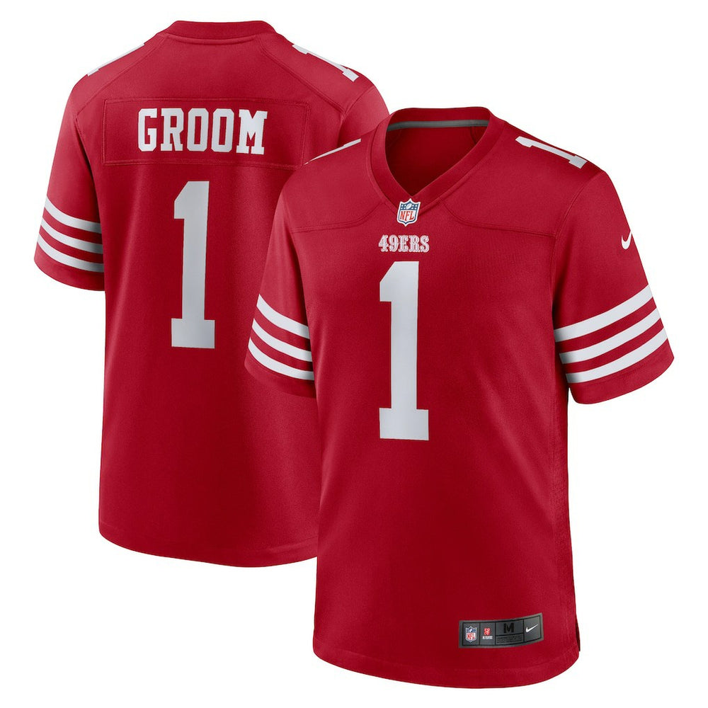 Number 1 Groom San Francisco 49ers Game Jersey - Scarlet - Nike