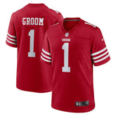 Number 1 Groom San Francisco 49ers Game Jersey - Scarlet - Nike