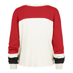 San Francisco 49ers '47 Women's Plus Size Double Header Curve Toni Long Sleeve T-Shirt - Cream/Scarlet - 47 brand