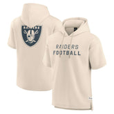 Las Vegas Raiders Elements Future Ground Lettering Short Sleeve Pullover Hoodie - Cream - Fanatics
