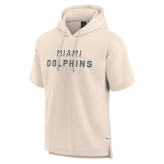 Miami Dolphins Elements Future Ground Lettering Short Sleeve Pullover Hoodie - Cream - Fanatics