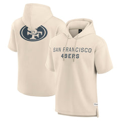 San Francisco 49ers Elements Future Ground Lettering Short Sleeve Pullover Hoodie - Cream - Fanatics