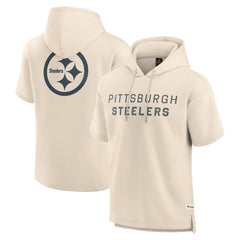 Pittsburgh Steelers Elements Future Ground Lettering Short Sleeve Pullover Hoodie - Cream - Fanatics
