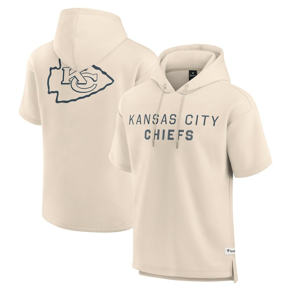 Kansas City Chiefs Elements Future Ground Lettering Short Sleeve Pullover Hoodie - Cream - Fanatics