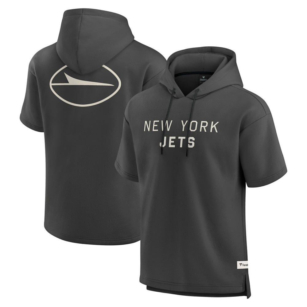 New York Jets Elements Future Ground Lettering Short Sleeve Pullover Hoodie - Charcoal - Fanatics