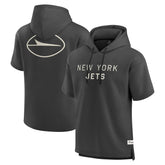 New York Jets Elements Future Ground Lettering Short Sleeve Pullover Hoodie - Charcoal - Fanatics
