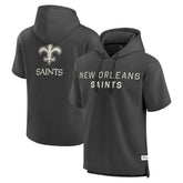 New Orleans Saints Elements Future Ground Lettering Short Sleeve Pullover Hoodie - Charcoal - Fanatics