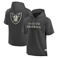 Las Vegas Raiders Elements Future Ground Lettering Short Sleeve Pullover Hoodie - Charcoal - Fanatics