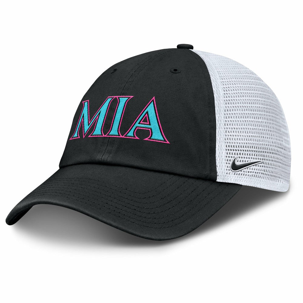 Miami Marlins Nike Unisex 2025 City Connect Trucker Adjustable Hat for sale