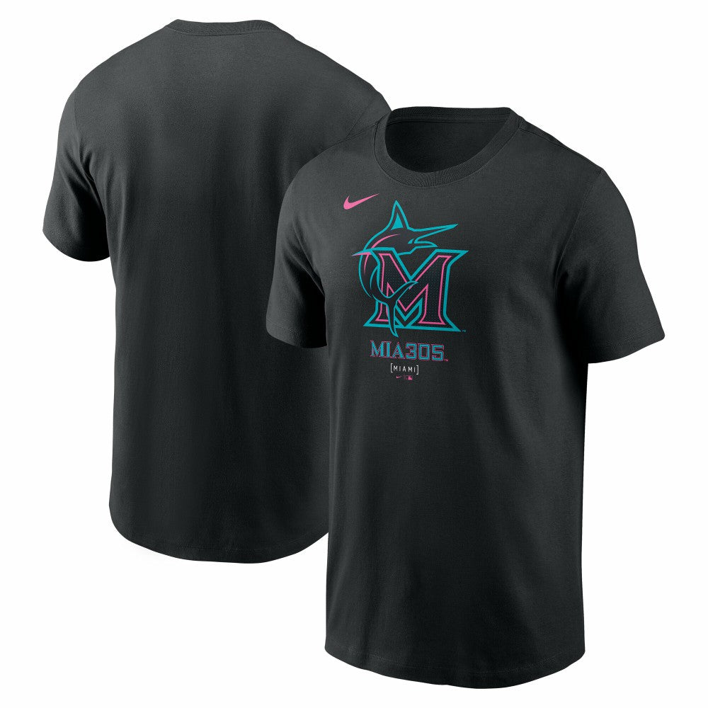 Miami Marlins Nike 2025 City Connect Large Logo T-Shirt Sale