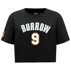 Joe Burrow Cincinnati Bengals Pro Standard Women's Player Name & Number Cropped Boxy T-Shirt - Black - NFL
