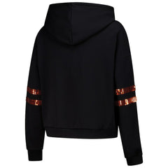 Cincinnati Bengals Cuce Women's Cropped Sequins Pullover Hoodie - Black - NFL