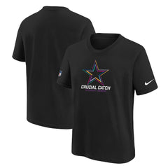 Dallas Cowboys Youth 2024 NFL Crucial Catch T-Shirt - Black - Nike
