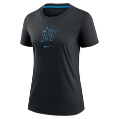Miami Marlins Nike Women's Authentic Collection Early Work Tri-Blend T-Shirt Outlet