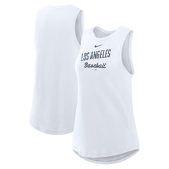 Los Angeles Dodgers Nike Women's City Connect Tricode High Neck Dri-FIT Tank Top for sale