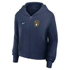 Milwaukee Brewers Nike Women's Cropped Chill Full-Zip Hoodie Near Me