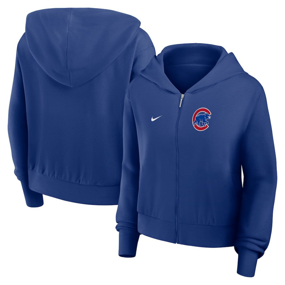 Chicago Cubs Nike Women's Cropped Chill Full-Zip Hoodie Online
