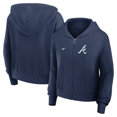 Atlanta Braves Nike Women's Cropped Chill Full-Zip Hoodie Online